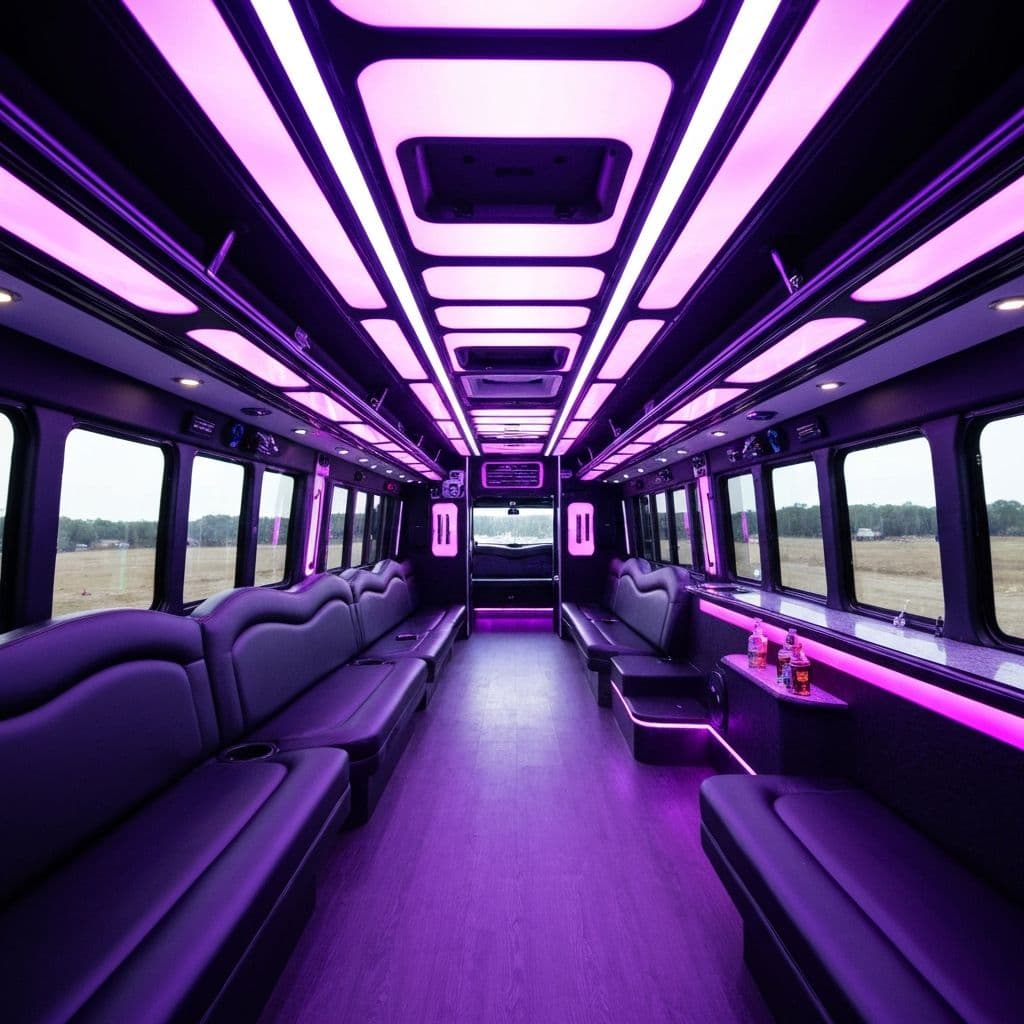 50 Passenger Party Bus - Interior